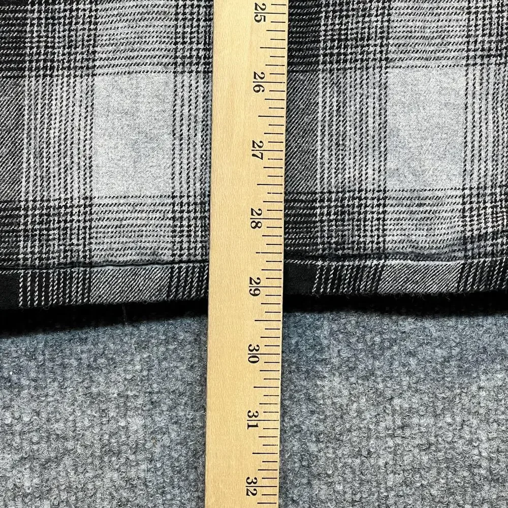 Eddie Bauer Jacket Mens Large Gray Plaid Sherpa Lined Flannel Full Zip Outdoor